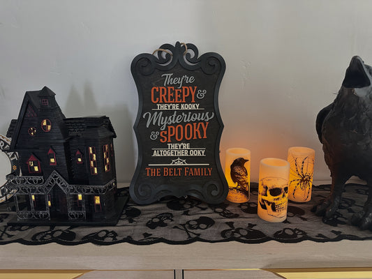 Family Halloween Door Sign
