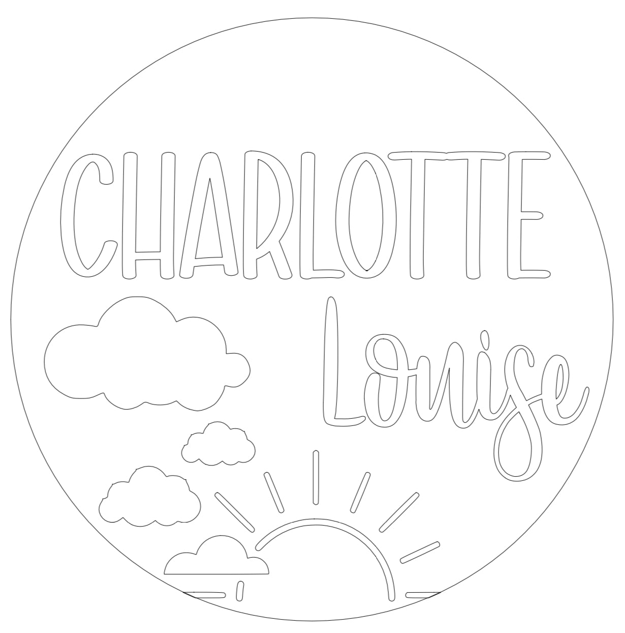 18” Sun & Clouds Nursery Sign