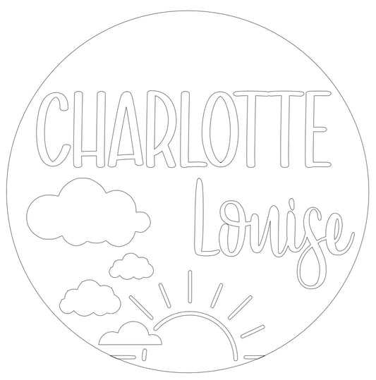 18” Sun & Clouds Nursery Sign