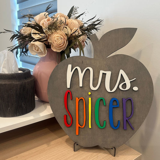 Teacher Apple Sign