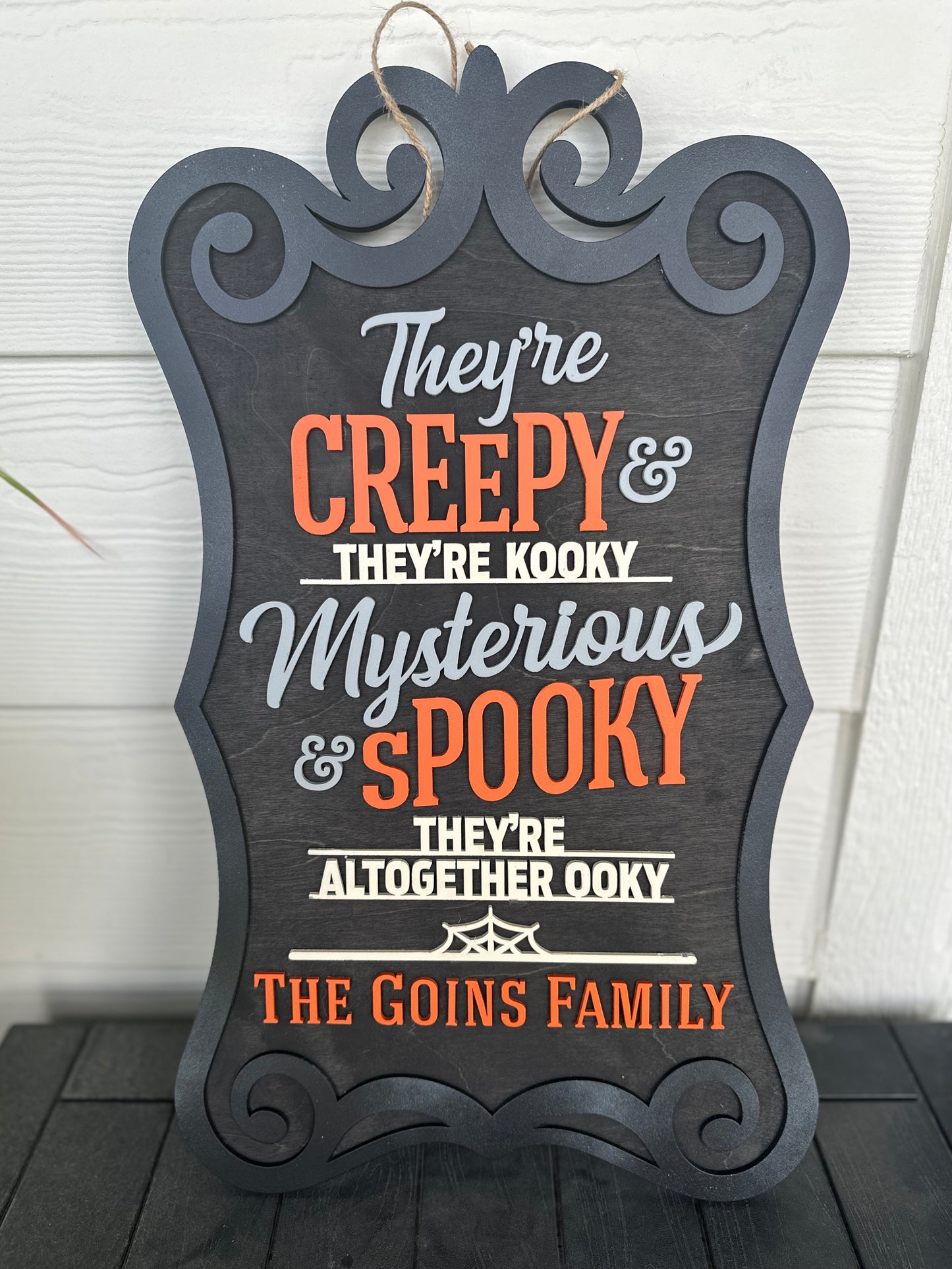 Family Halloween Door Sign