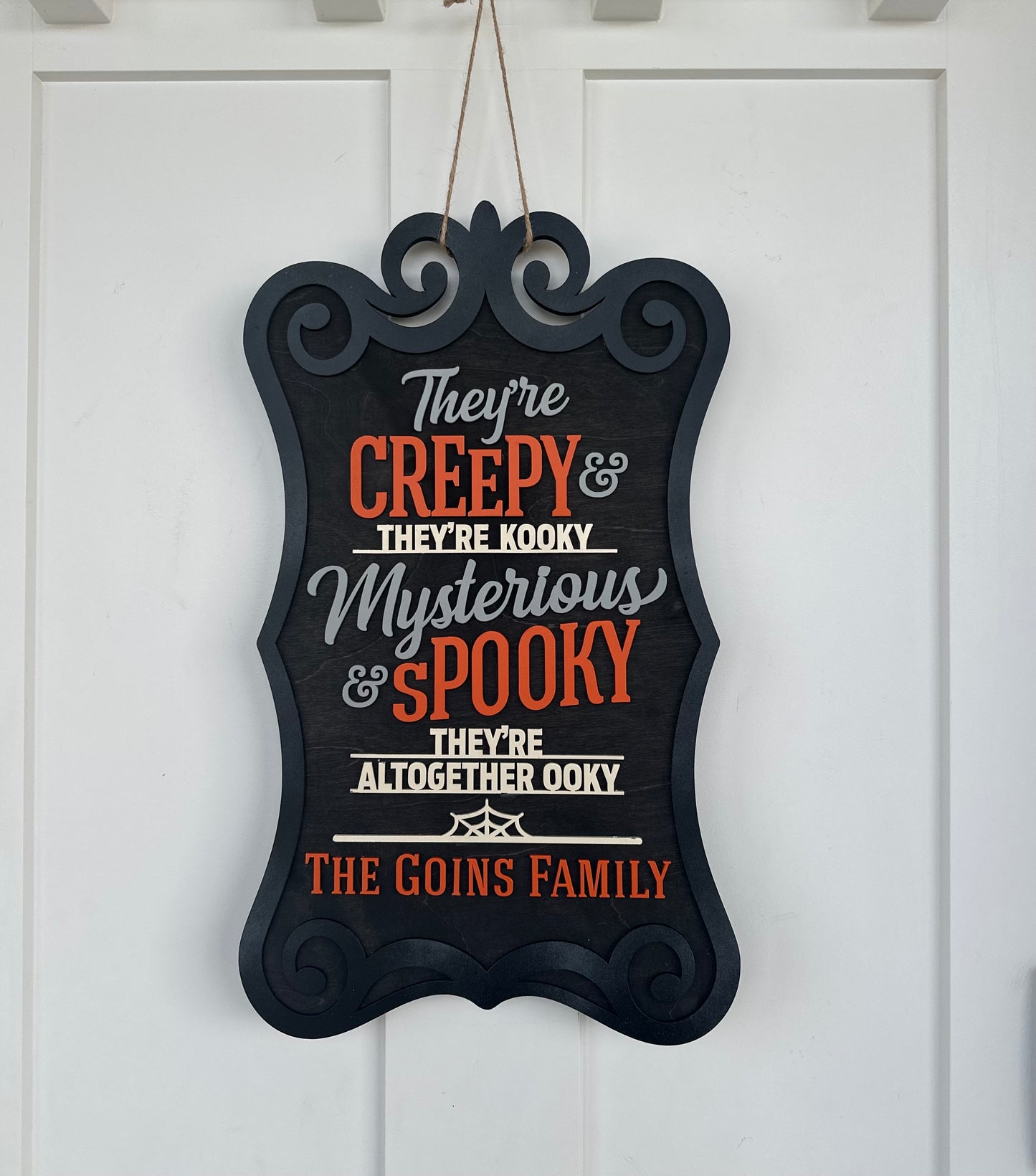 Family Halloween Door Sign
