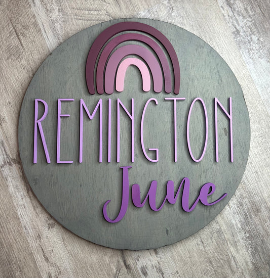 18” Rainbow Nursery Sign