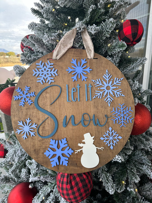 18” Let It Snow Door Sign