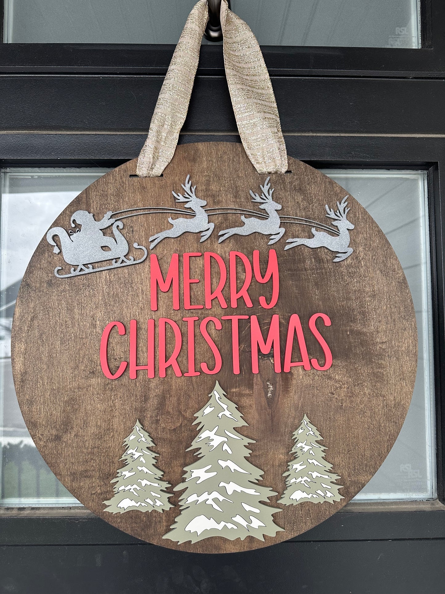 18” Merry Christmas Door Sign