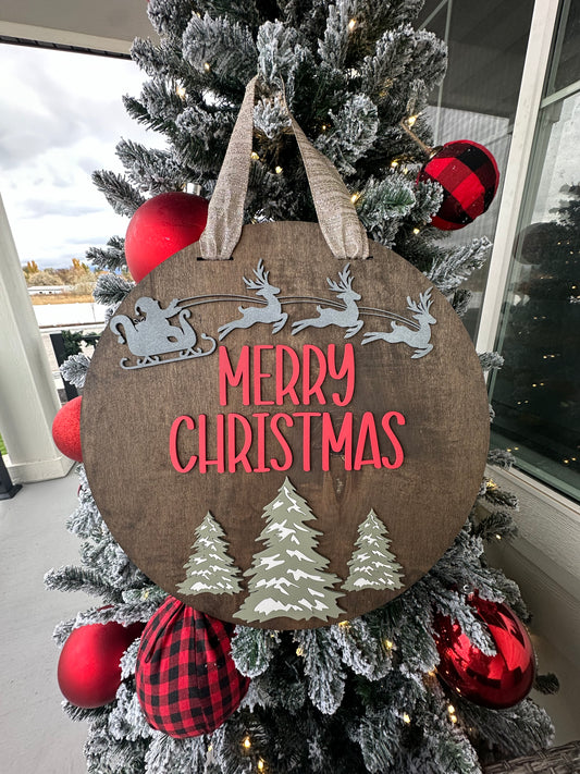 18” Merry Christmas Door Sign