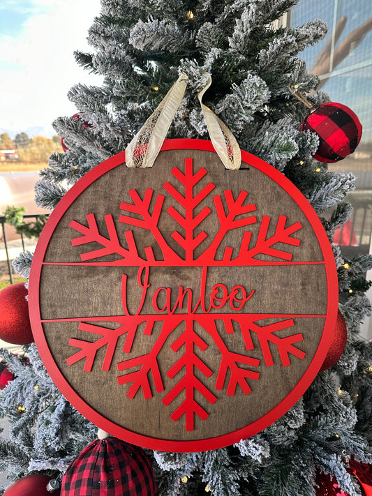 18” Snowflake Door Sign