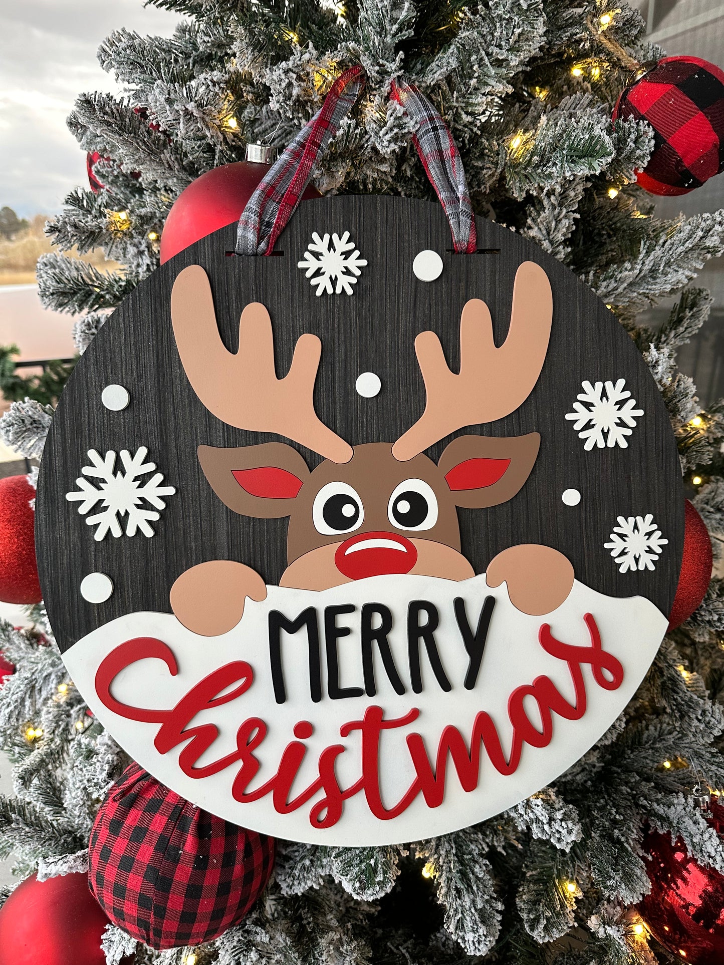 18” Reindeer Door Sign