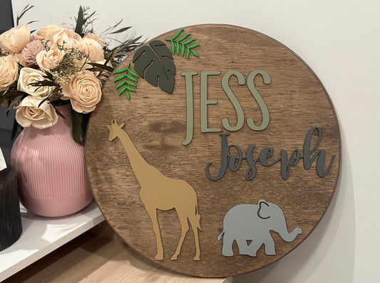 18” Safari Nursery Sign